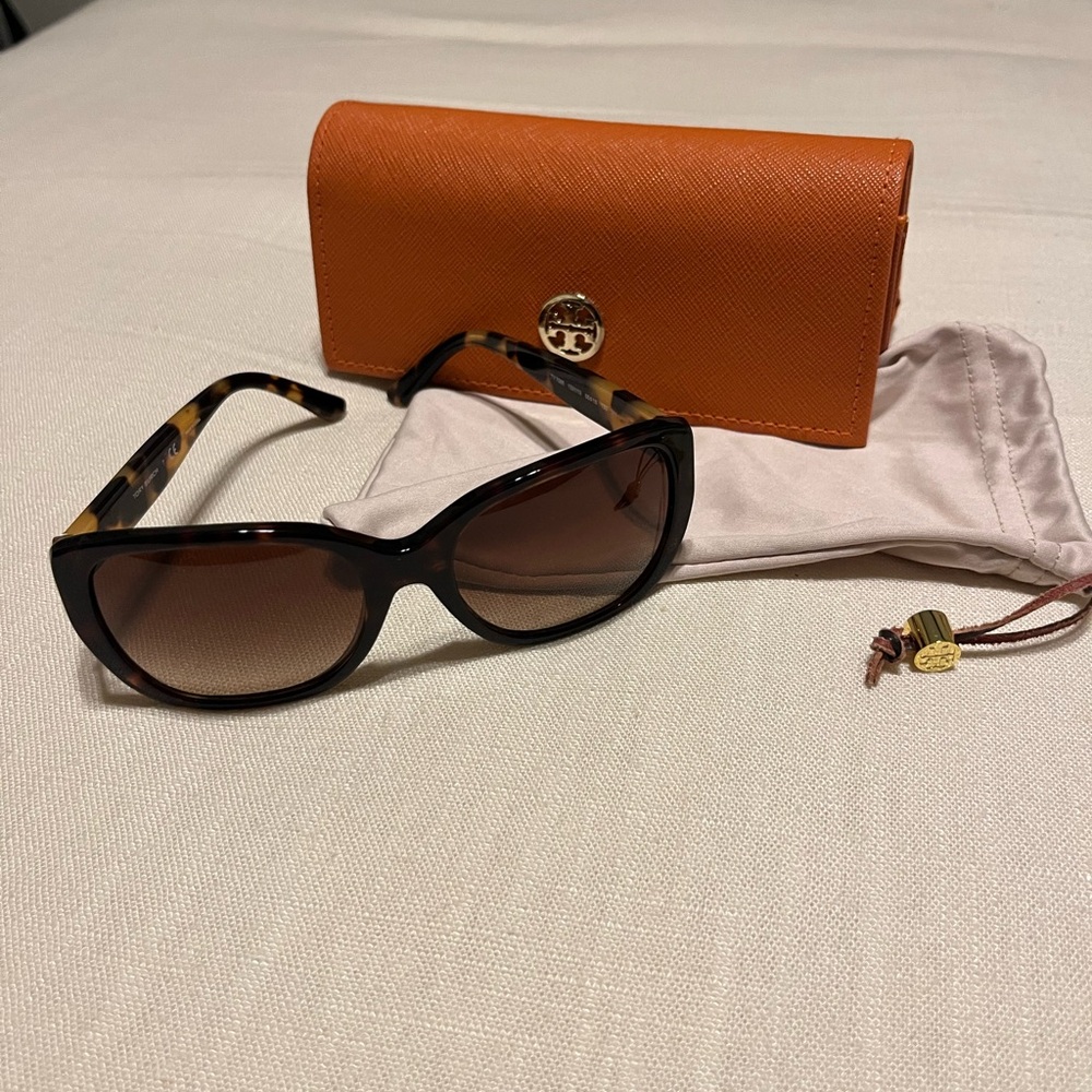 Tory Burch Black Sunglasses with Orange Case